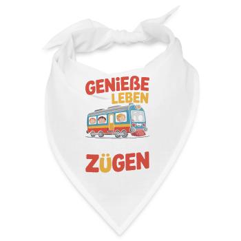 Bahn Genieße Das Leben In Vollen Zügen Eisenbahn - Bandana - Weiß - Vorne
