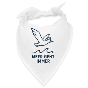 Meeresvogel und Wellen Nordsee Ostsee Möwe - Bandana - Weiß - Vorne