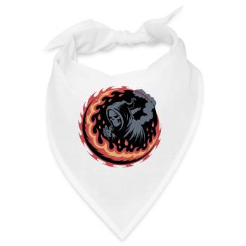 Flammender Schnitter-Glutkreis - Bandana - Weiß - Vorne