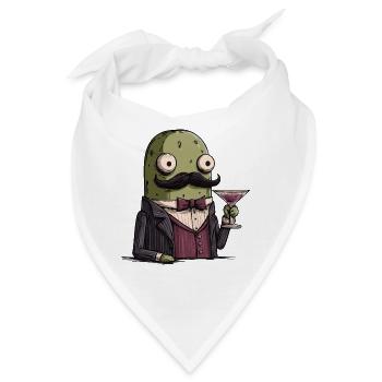 Mafia Pickle | Funny Mobster Vegetable - Bandana - Weiß - Vorne