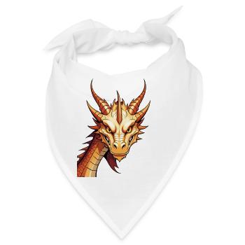 Goldener Drachenkopf Feuerkraft - Bandana - Weiß - Vorne