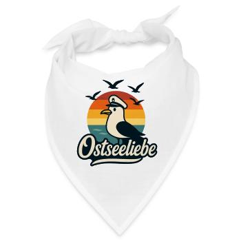 Ostsee Hafenliebe Möwe Kapitän Meerliebe - Bandana - Weiß - Vorne