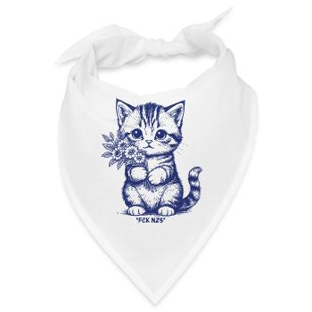 Antifa Niedliche Katze  FCK NZS Frauen Statement - Bandana - Weiß - Vorne