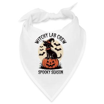 Hexenhund auf Kürbis Halloween crew - Bandana - Weiß - Vorne