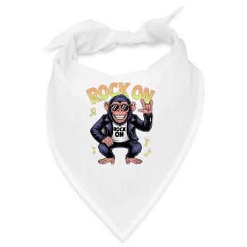  Rock On Affe Rocker Sonnenbrille Lederjacke - Bandana - Weiß - Vorne