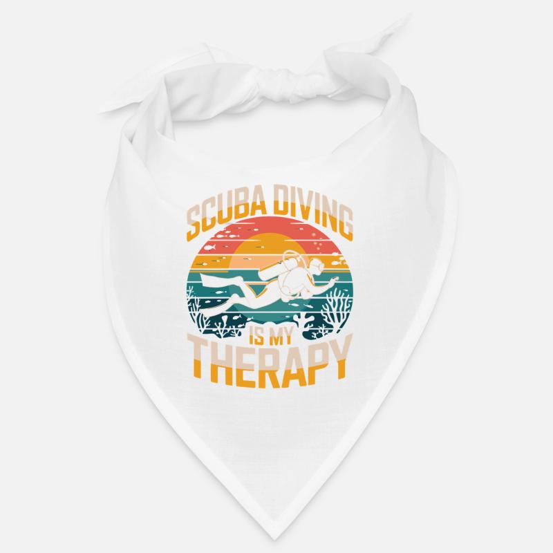 Scuba Diving Is My Therapy Retro Diving Ocean Bandana