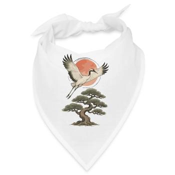 Fliegender Kran über Kiefer - Bandana - Weiß - Vorne