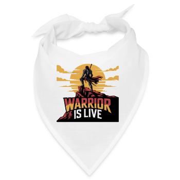 Krieger auf der Klippe Sonnenuntergang - Bandana - Weiß - Vorne