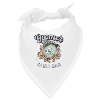 Boomer zahlt bar – Lustiges Bargeld Motiv - Bandana - Weiß - Vorne