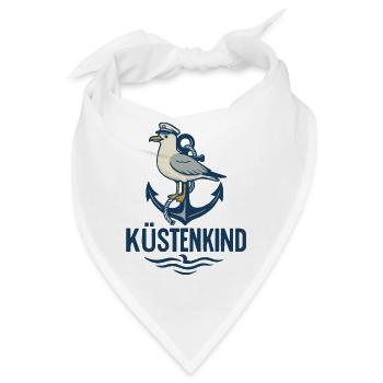 Küstenkind Anker Seemotiv - Bandana - Weiß - Vorne