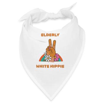 Älteres weißes Hippie-Design - Bandana - Weiß - Vorne