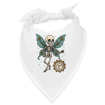Skelett Schmetterling Uhrwerk - Bandana - Weiß - Vorne