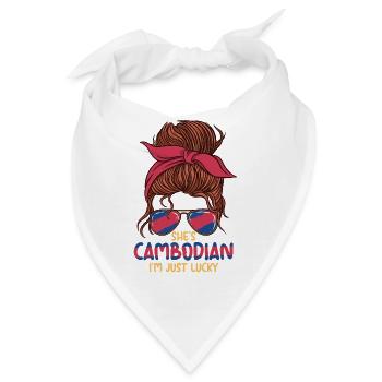 Kambodscha Kambodschaner She's Combodian - Bandana - Weiß - Vorne