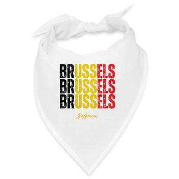 Brüssel Belgien, Erinnerung an Brüssel - Bandana - Weiß - Vorne