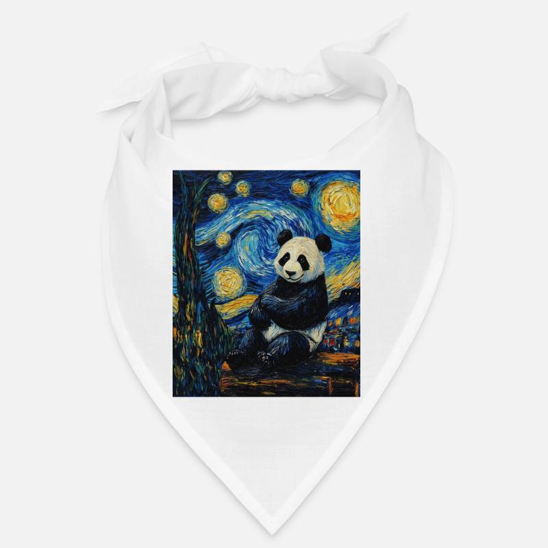Panda Bear Van Gogh Style Starry Night Bandana