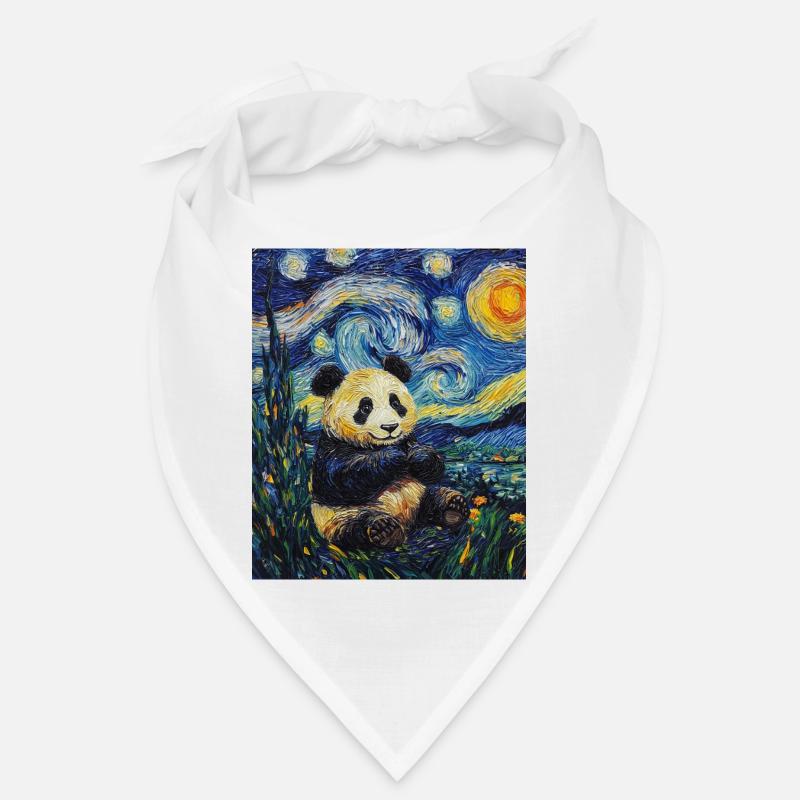 Panda Bear Van Gogh Style Starry Night Bandana
