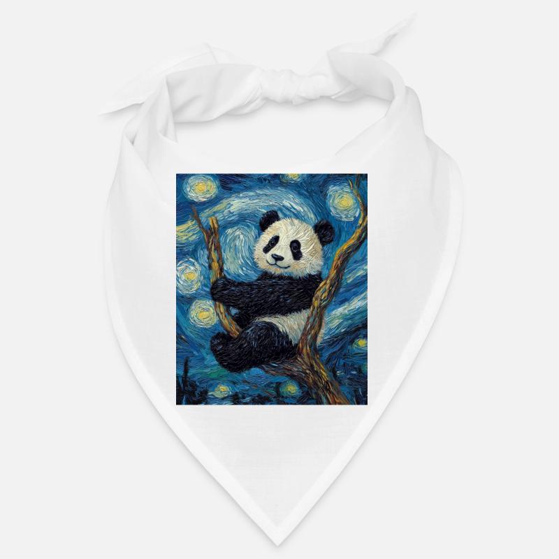 Panda Bear Van Gogh Style Starry Night Bandana