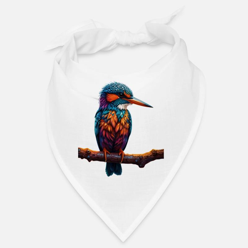 Bunter Eisvogel auf Ast Bandana