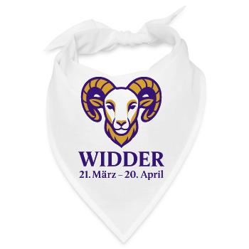 Sternzeichen Widder - Bandana - Weiß - Vorne