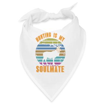 Hunting Is My Soulmate Vintage Nature Humor - Bandana - Weiß - Vorne