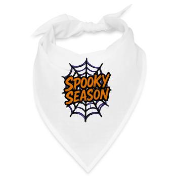 Halloween Spinnennetz "Spooky Season" - Bandana - Weiß - Vorne