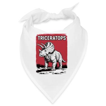 Triceratops Bold Sketch - Bandana - Weiß - Vorne