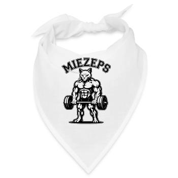 Miezeps - Muskelkater - Katze - Spruch - Bandana - Weiß - Vorne