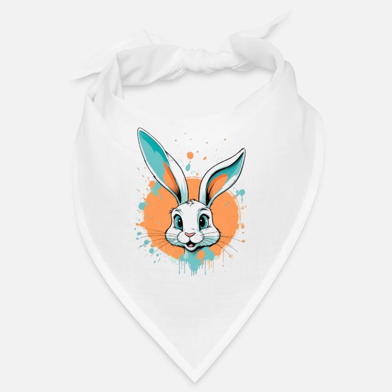 Tête de lapin avec éclaboussures de peinture Bandana