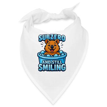 Eisbaden Winterbaden Lächelnder Niedlicher Quokka - Bandana - Weiß - Vorne