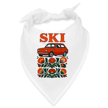 Retro Kleinkind Auto Polnische Volkskunst - Bandana - Weiß - Vorne