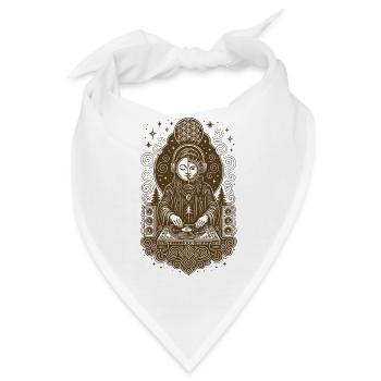 Mystischer DJ mit kosmischen Sacred Geometry Vibes - Bandana - Weiß - Vorne