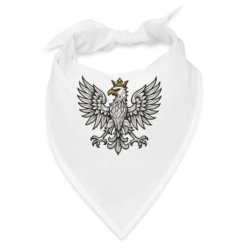 Polen Weißer Adler Minimales heraldisches Design - Bandana - Weiß - Vorne