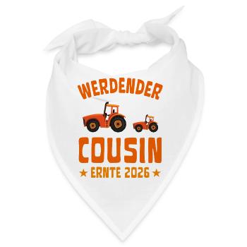 Werdender Cousin Ernte 2026 Traktor - Bandana - Weiß - Vorne