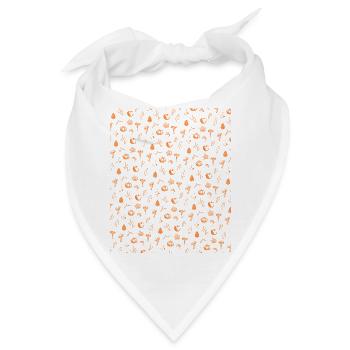 Herbstliches Erntemuster - Gemütliche Herbstsaison - Bandana - Weiß - Vorne