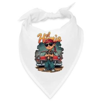 Biker Kid Oldtimer Vibe - Bandana - Weiß - Vorne