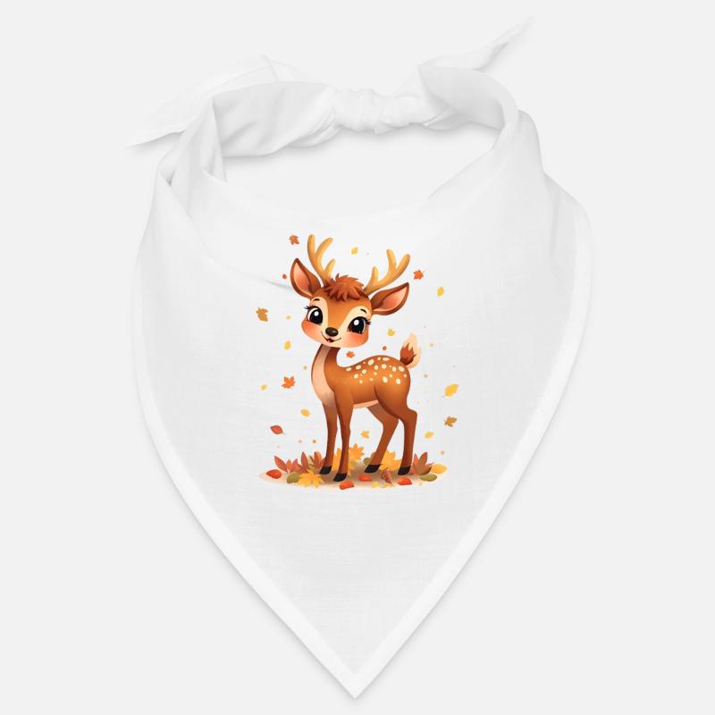 Rehkitz im Herbstlicht und fallenden Blättern Bandana