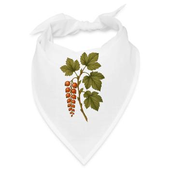 Rote Johannisbeere Botanische Vintage-Kunst - Bandana - Weiß - Vorne