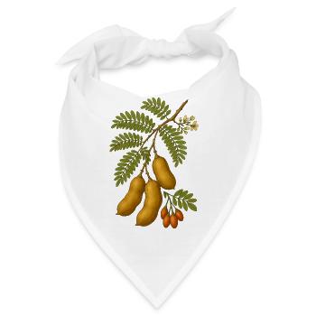 Vintage Botanische Tamarinde Schote Illustration - Bandana - Weiß - Vorne