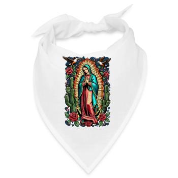 Madonna mit Rosen und Kakteen - Bandana - Weiß - Vorne