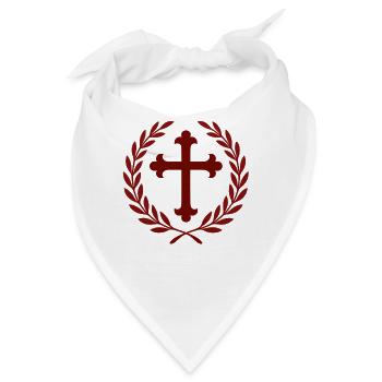 Kreuz im Lorbeerkranz - Bandana - Weiß - Vorne