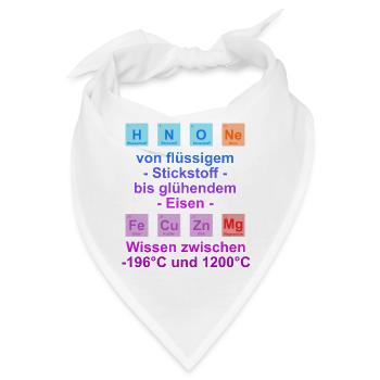 Unispruch "auf Temperatur" Geschenk, Studenten - Bandana - Weiß - Vorne