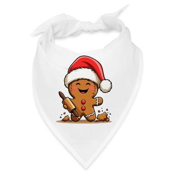 Weihnachts Gingerbread mit Zuckerguss - Bandana - Weiß - Vorne
