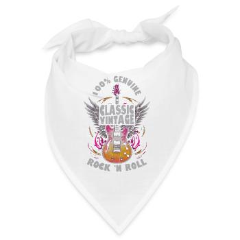 100% Genuine Classic Vintage Rock 'n Roll Rock Ban - Bandana - Weiß - Vorne