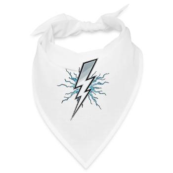 Blitz Blitzschlag Gewitter Strom Sturm - Bandana - Weiß - Vorne