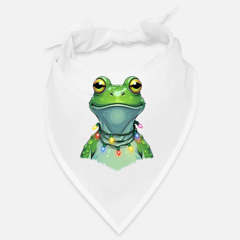 Lichterfrosch mit Weihnachtskette Bandana