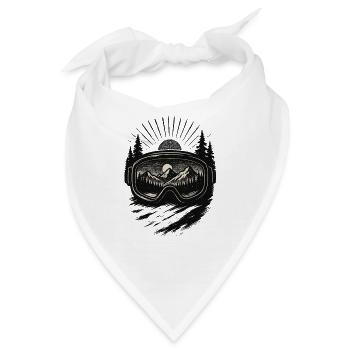 🏂Retro Skibrille Berge – Vintage Ski Design - Bandana - Weiß - Vorne