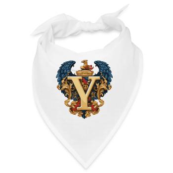 Y Buchstabe Name Krone - Bandana - Weiß - Vorne