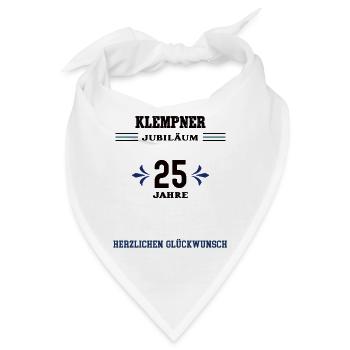 Klempner 25 Jahre Jubiläum 25. jähriges Jubilaeum - Bandana - Weiß - Vorne
