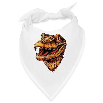 Kaiman Krokodil Alligator Reptilien Kroko Kaimane - Bandana - Weiß - Vorne