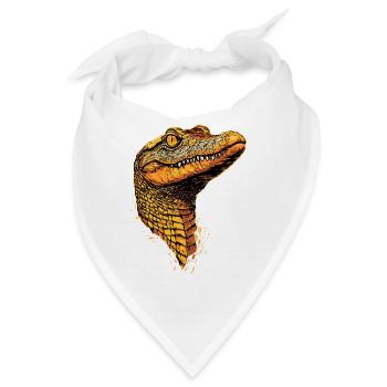Kaiman Krokodil Alligator Reptilien Kroko Kaimane - Bandana - Weiß - Vorne